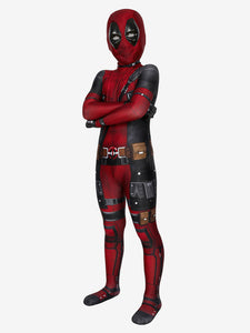 Marvel Comics Deadpool Jumpsuit Kid Zentai Cosplay Costume Carnival Halloween