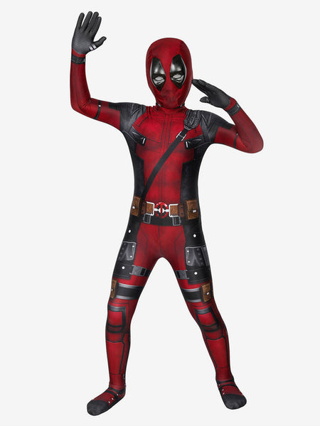 Marvel Comics Deadpool Jumpsuit Kid Zentai Cosplay Costume Carnival Halloween