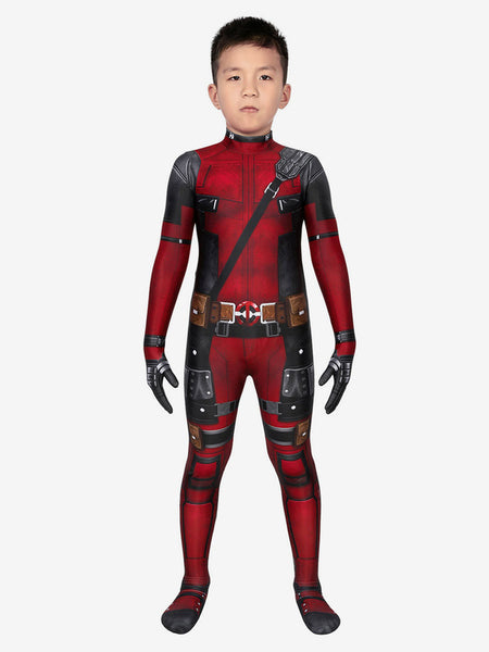 Marvel Comics Deadpool Jumpsuit Kid Zentai Cosplay Costume Carnival Halloween