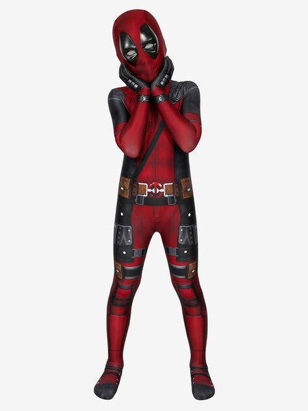 Marvel Comics Deadpool Jumpsuit Kid Zentai Cosplay Costume Carnival Halloween