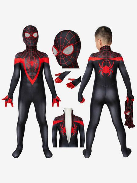 Marvel Comics Kids PS5 2024 Spider Man Miles Morales Zentai Jumpsuit Cosplay Costume