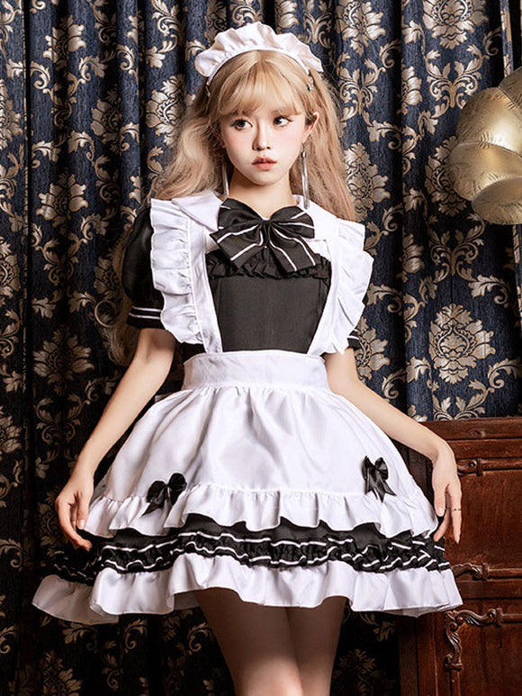 Miad Lolita Dresses Ruffles Bows Short Sleeves Lolita Dress