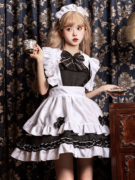 Miad Lolita Dresses Ruffles Bows Short Sleeves Lolita Dress