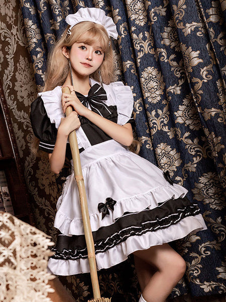 Miad Lolita Dresses Ruffles Bows Short Sleeves Lolita Dress