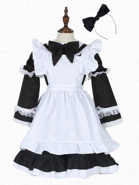 Parent-child Black Lolita OP Dress Lace Lolita One Piece Dresses