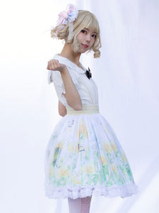 Pastoral Style Lolita Skirt Cardcaptor Sakura   Ruffles As Image Floral Print Lolita Skirts