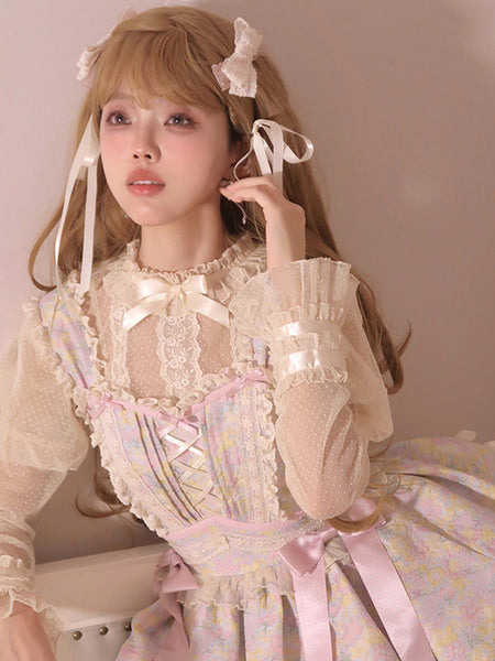 Pastoral Style Lolita Wig Long Heat-resistant Fiber Coffee Brown Lolita Accessories