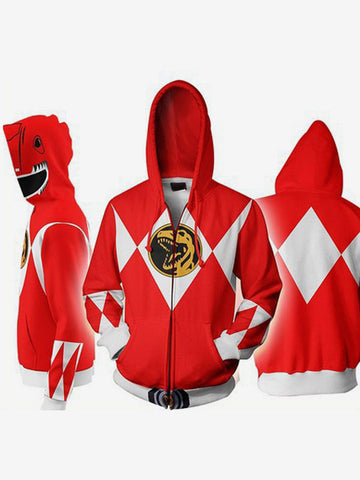 Power Rangers Red Cosplay Hoodies