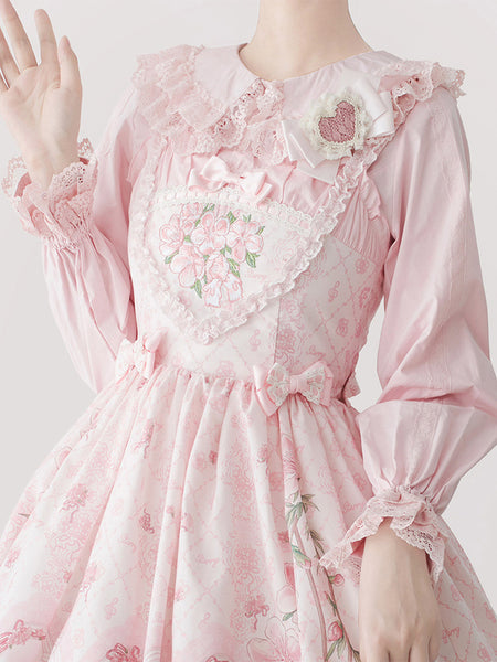 ROCOCO Style Lolita Blouses Lolita Top Purple Long Sleeves Lace Ruffles Lolita Shirt