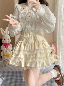 ROCOCO Style Lolita Blouses Ruffles Long Sleeves Lolita Top Blouse White Lolita Shirt