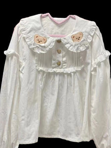 ROCOCO Style Lolita Blouses Ruffles Long Sleeves Lolita Top Blouse White Lolita Shirt