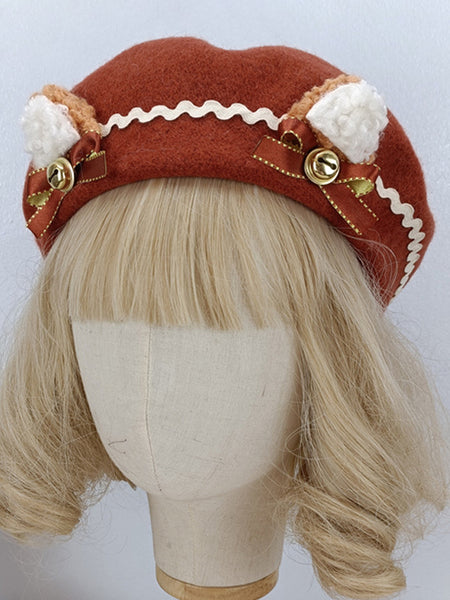 ROCOCO Style Lolita Hat Ruffles Bows Accessory Polyester Mahogany Lolita Accessories