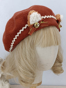 ROCOCO Style Lolita Hat Ruffles Bows Accessory Polyester Mahogany Lolita Accessories