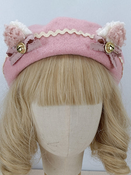 ROCOCO Style Lolita Hat Ruffles Bows Accessory Polyester Mahogany Lolita Accessories