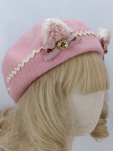 ROCOCO Style Lolita Hat Ruffles Bows Accessory Polyester Mahogany Lolita Accessories