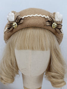 ROCOCO Style Lolita Hat Ruffles Bows Accessory Polyester Mahogany Lolita Accessories