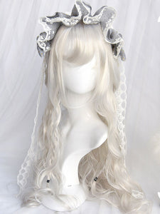 ROCOCO Style Lolita Wig Long Heat-resistant Fiber Gray Lolita Accessories