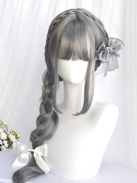 ROCOCO Style Lolita Wig Long Heat-resistant Fiber Gray Lolita Accessories