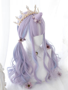 ROCOCO Style Lolita Wig Long Tousled Heat-resistant Fiber Lavender Lolita Accessories