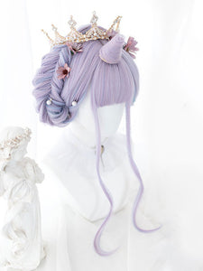 ROCOCO Style Lolita Wig Long Tousled Heat-resistant Fiber Lavender Lolita Accessories