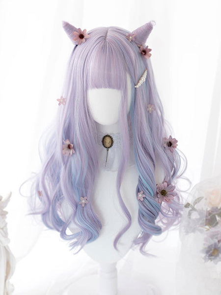 ROCOCO Style Lolita Wig Long Tousled Heat-resistant Fiber Lavender Lolita Accessories