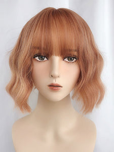 ROCOCO Style Lolita Wig Orange Short Heat-resistant Fiber Lolita Accessories