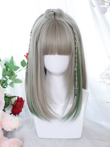 ROCOCO Style Lolita Wigs Short Heat-resistant Fiber Light Gray Lolita Accessories