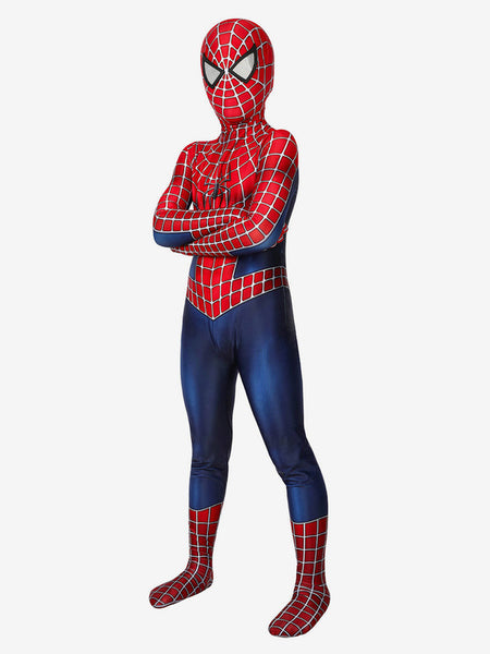 Red Jumpsuit Lycra Spandex Catsuits Zentai Spiderman Kids Cosplay Costumes