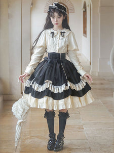 Steampunk Lolita SK Black Bows Lace Lolita Skirts