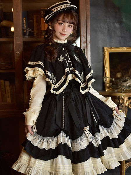 Steampunk Lolita SK Black Bows Lace Lolita Skirts