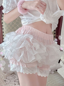 Sweet Lolita Bloomers Pink Lace Ruffles Lolita Shorts