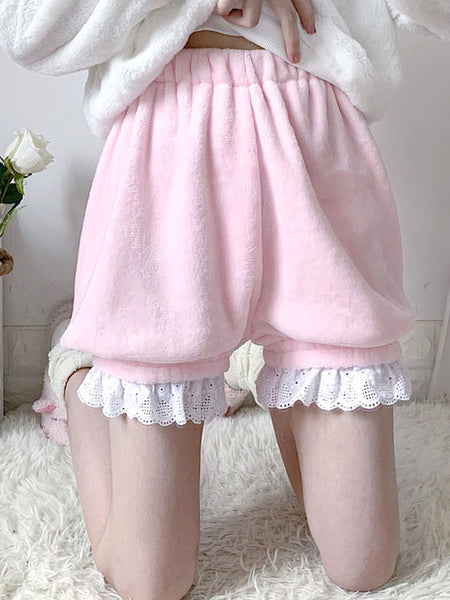 Sweet Lolita Bloomers White Ruffles Loose Lolita Shorts