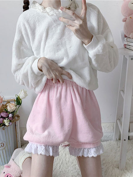 Sweet Lolita Bloomers White Ruffles Loose Lolita Shorts