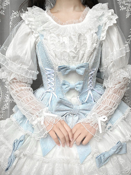 Sweet Lolita Blouses Ruffles Long Sleeves Lolita Top Blouse White Lolita Shirt