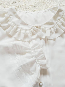 Sweet Lolita Blouses White Long Sleeves Ruffles Lolita Top Lolita Shirt