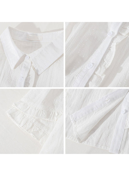 Sweet Lolita Blouses White Short Sleeves Lace Lolita Top Lolita Shirt