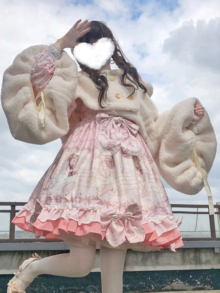 Sweet Lolita Coats White Polyester Overcoat Coat Spring Lolita Outwears