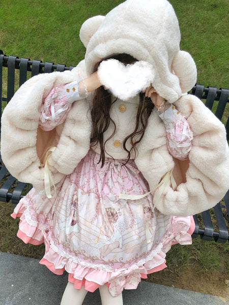 Sweet Lolita Coats White Polyester Overcoat Coat Spring Lolita Outwears