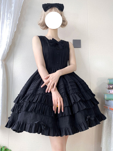 Sweet Lolita Dress Jacquard Sleeveless Dress