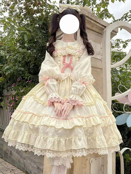 Sweet Lolita Dress Polyester Long Sleeves Dress