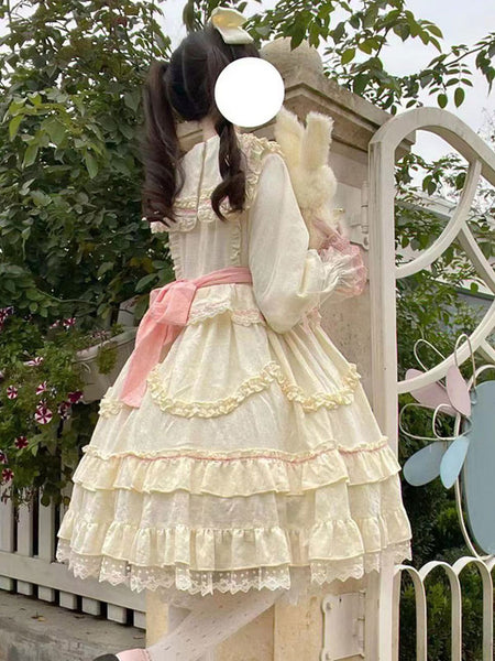 Sweet Lolita Dress Polyester Long Sleeves Dress