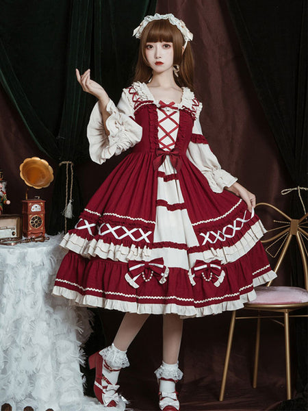 Sweet Lolita Dress Polyester Long Sleeves Dress Lolita Dress