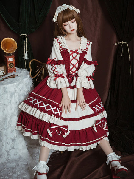 Sweet Lolita Dress Polyester Long Sleeves Dress Lolita Dress