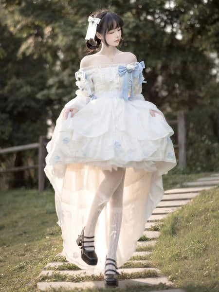 Sweet Lolita Dress Polyester Long Sleeves Sweet Dress Lolita Dress