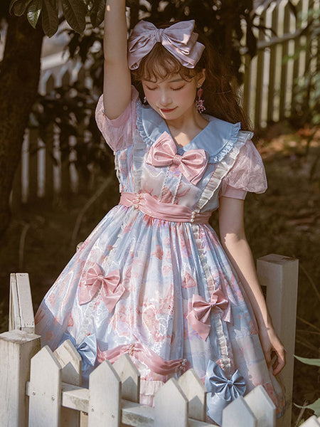 Sweet Lolita Dress Polyester Short Sleeves Dress