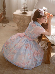 Sweet Lolita Dress Polyester Short Sleeves Dress