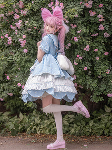 Sweet Lolita Dress Polyester Short Sleeves Dress