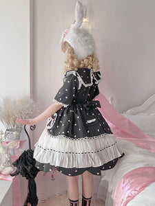 Sweet Lolita Dress Polyester Short Sleeves Dress