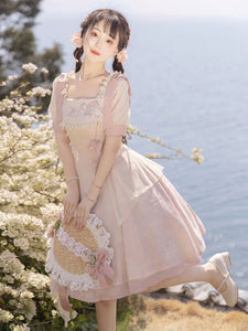 Sweet Lolita Dress Polyester Short Sleeves Dress