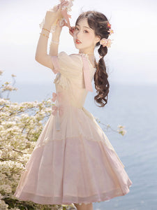 Sweet Lolita Dress Polyester Short Sleeves Dress